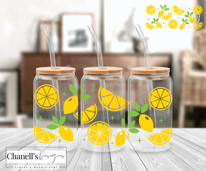 Lemons full wrap - Libbey Glass Can or Libbey Acrylic