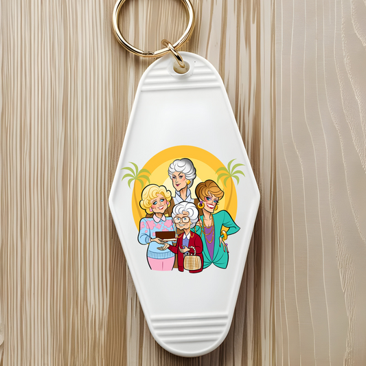 Cartoon Golden Girls - Motel Keychain