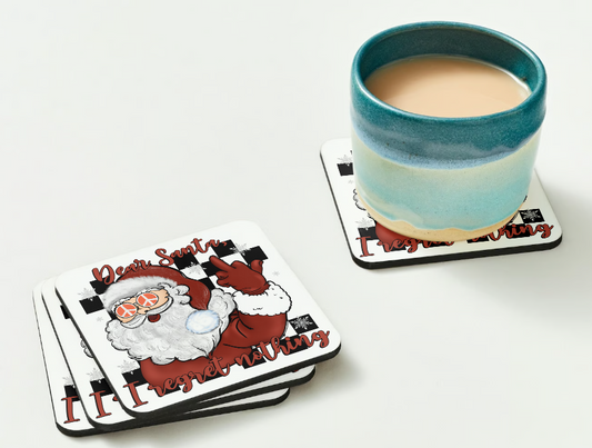 Dear Santa, I Regret Nothing Coasters Set of 4